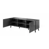 RTV skapis ABETO 150x42x52 grafīta/glancēts