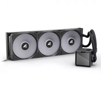 Šķidruma dzesēšanas sistēma All-in-One Sharkoon S100 ARGB – 360 mm radiators, Melna