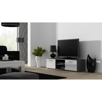 Cama TV statīvs SOHO 140 pelēks/balts glancēts