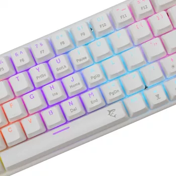 Mehāniskā spēļu tastatūra White Shark Wakizashi WAKIZASHI-2-US-W-BLUE — US izkārtojums, zili slēdži