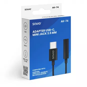 Adapter audio USB-C uz 3,5mm Jack AK-74