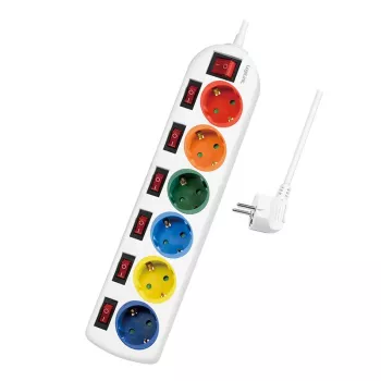 Pagarinātājs LogiLink LPS259 1.5 m 6 kontaktligzdas Balts