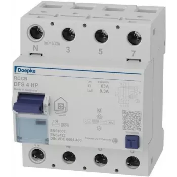 Doepke DFS4 063-4/0.30-HPFI 4p 63 A 0.3 A noplūdes strāvas automātiskais slēdzis (09146805)