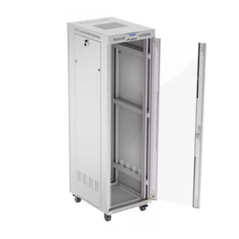 Brīvi stāvošs serveru skapis LANBERG FF01-6842-12SL 42U, 600×800 mm, 2121 mm, 1200 kg, IP20, pelēks