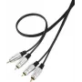 SpeaKa Professional SP-7870144 RCA audio kabelis [2x RCA-spraudnis - 2x RCA-spraudnis] 1,00 m Melns SuperSoft apvalks, pozlēti kontakti