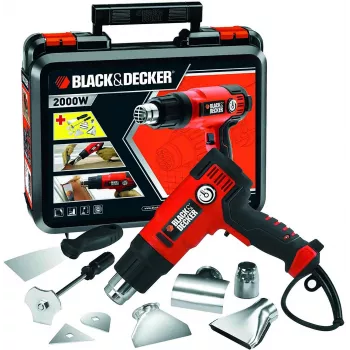 Karstā gaisa pistole Black & Decker KX2200K-QS — 2000 W, 720 L/min, līdz 645°C, pistoles rokturis, 900 g