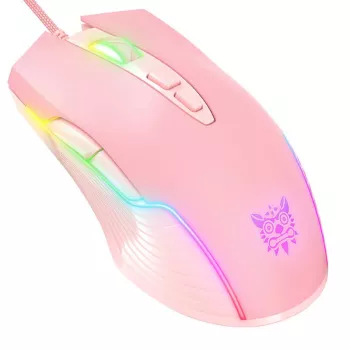 ONIKUMA CW905 spēļu pele rozā USB