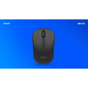 Bezvadu pele SAVIO MB-03, Bluetooth interfeiss, 1000 DPI, AA baterija, 99×60×39 mm, 51 g, uztvērējs iekļauts
