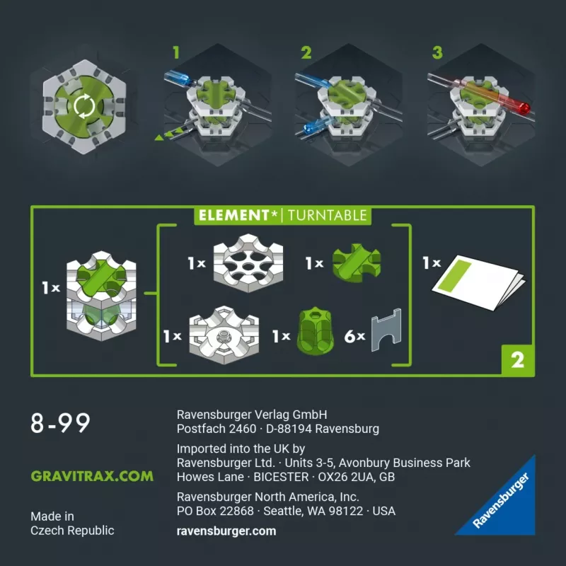 Ravensburger GraviTrax PRO Element Turntable – rotējošais elements maršruta lodīšu trasei (22433)