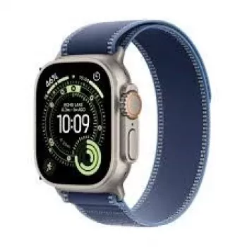 Pulkstenis Apple Watch Ultra 3 GPS + Cellular 49mm dabīgais titāns ar Blue Bright Trail Loop