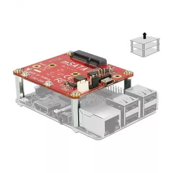 Iekšējais mSATA adapteris DELOCK 62648 ar Micro-USB resursdatora interfeisu, 6 Gbit/s, 65×56×12 mm