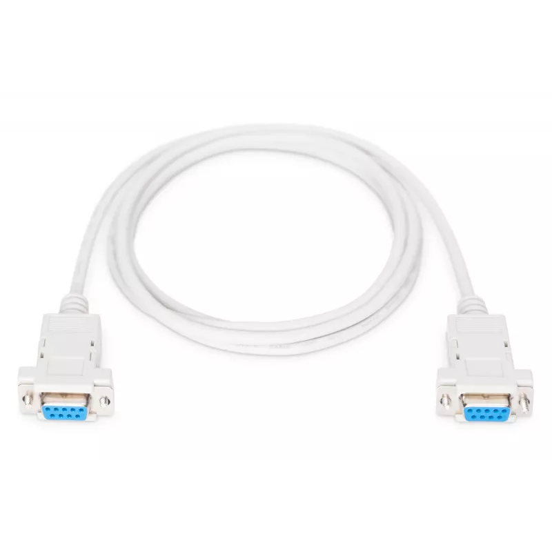 Assmann Zero-Modem savienojuma kabelis D-Sub9 sievišķais/sievišķais, 1.8 m, snap-hoods, bēšs (AK-610100-018-E)