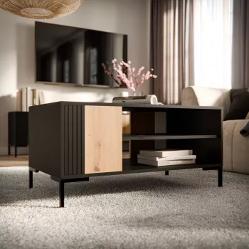 Cama MERCI coffee/lawn table 100 x 55 x 49 cm Melns/oak artisan