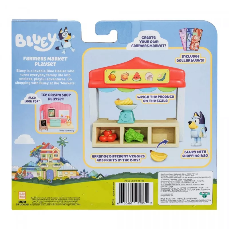 Figūriņu komplekts TMTOYS Mini Bluey Pārtikas veikals BLU17555 – miniatūru tēlu komplekts rotaļām