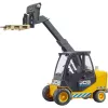 Forklift BRUDER JCB Teletruk rotaļlieta — ABS, ieteicamais vecums 3+, melna un dzeltena