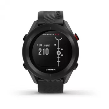 GPS golfa pulkstenis GARMIN Approach S12 Melns, 43 mm korpuss, silikona siksniņa, 30 h GPS akumulators