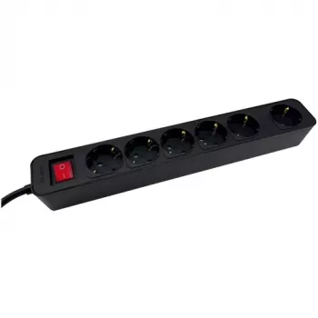 Pagarinātājs M-Cab POW0027 3m 6 kontaktligzdas 16A Melns