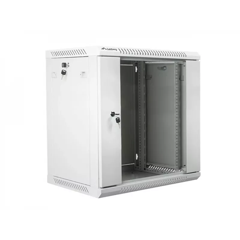 Sienas tīkla skapis LANBERG WF01-6412-10S, 12U, 19 collu, 600×450×640 mm, IP20, 60 kg