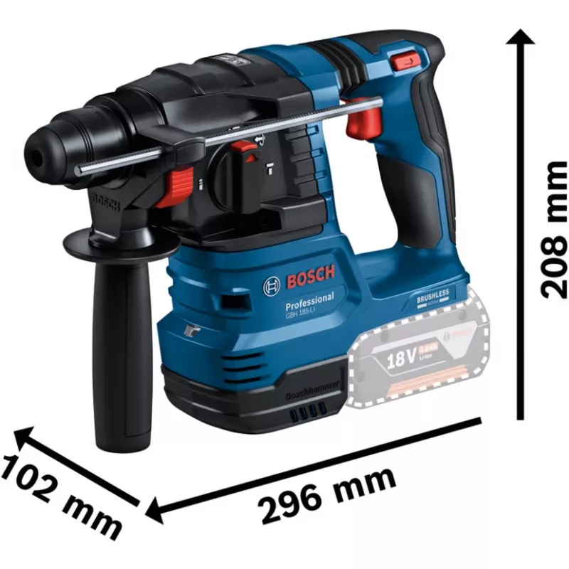 18V Profesionālais komplekts GBH 18V-22 + GSR 18V-65 + GWS 18V-8 Professional, zils, 2x Li-Ion akumulators 5,0Ah, 3 L-BOXX kastēs