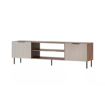 TV skapis Cama ALMERA 180.5×42×52.5 cm valrieksts/krems – skaidu plātnes virsma, valrieksta rāmis