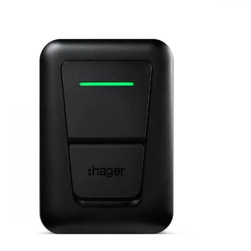 Sienas elektroauto uzlādes stacija Hager witty one 11 kW 3-fāžu ar Type 2 ligzdu, RFID, Bluetooth, 4,5 m kabeli, IP55, IK10