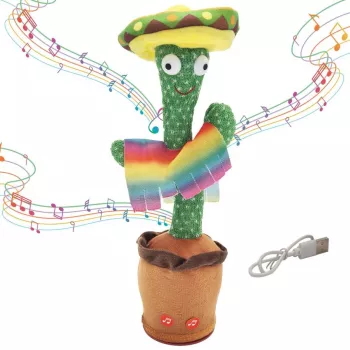 Dejojošais kaktusa rotājums ar sombrero Extralink Toys, dziedāšana bērniem LED USB