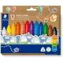Vaska krītiņi Staedtler Noris Jumbo — 12 krāsas, netoksiski, lielizmēra