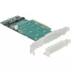 DeLOCK PCI Express x8 karte 2 x iekšējam NVMe M.2 Key M ar bifurkāciju, Low Profile