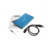 Ārējais HDD/SSD korpuss NATEC Rhino GO 2.5 collas — USB 3.0, SATA III, līdz 4 TB, 9.5 mm, alumīnijs, zils