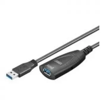 USB pagarinātāja kabelis Goobay 5m USB 3.0 USB 3.2 Gen 1 USB A Melns
