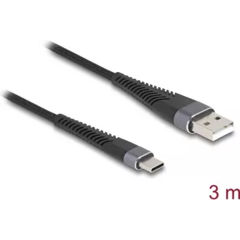 DeLOCK USB kabelis USB 2.0 3m USB A USB C Melns 81123