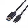 ROLINE USB kabelis USB Type C (vīrišķais) - USB Type A (vīrišķais) 1 m USB 3.1