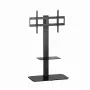Grīdas TV statīvs GEMBIRD TVS-86ST-01 43–86 collu televizoriem, melns, rūdīta stikla pamatne, VESA 100x100–600x400, max 60 kg