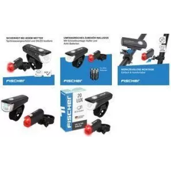 FISCHER FAHRRAD LED velosipēda lukturu komplekts 50760