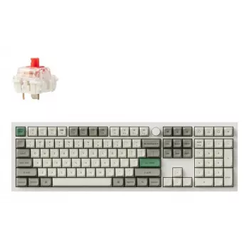 Pilnizmēra mehāniskā tastatūra Keychron Q6 Max — sarkanie slēdži, balts korpuss