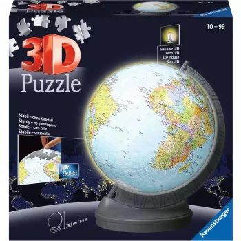 Ravensburger 3D puzle globuss ar apgaismojumu
