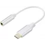 Renkforce RF-6056890 USB-C® / Audio adapteris [1x USB-C® - 1x Audio, stereo (3.5 mm ligzda)] Balts Alumīnija spraudnis 0.1 m