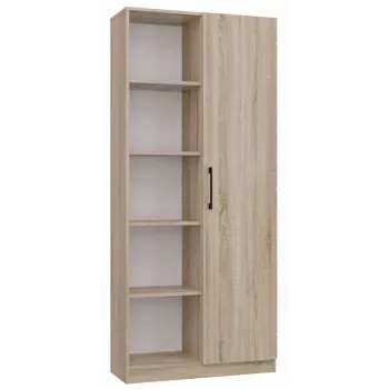 Biroja grāmatplaukts Top e shop RD-80 SONOMA KPL, ozola apdare, 10 plaukti, 800×300×1820 mm, skaidu plātnes rāmis