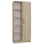 Biroja grāmatplaukts Top e shop RD-80 SONOMA KPL, ozola apdare, 10 plaukti, 800×300×1820 mm, skaidu plātnes rāmis
