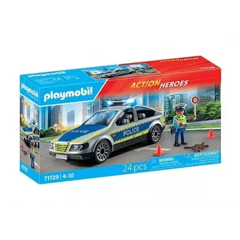 Playmobil Policijas automašīna ar sirēnu un mirgojošu gaismu, daudzkrāsains, plastmasa, 3+
