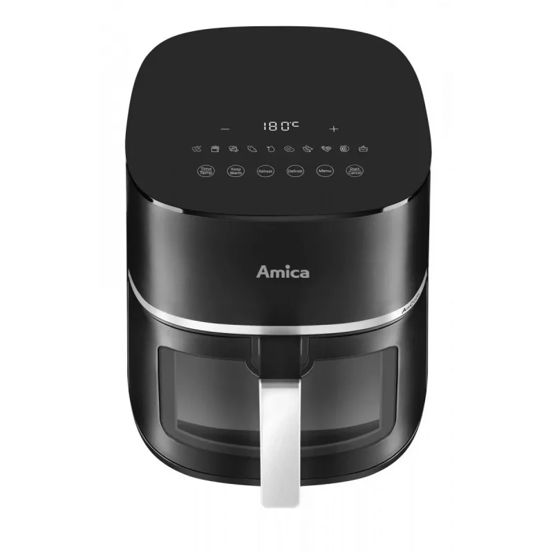 Amica AFM 6020 karstā gaisa frītes katls, 7,2 l, 1700 W, 10 programmas, LCD displejs, melnā krāsā