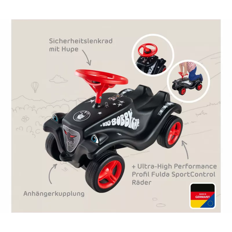 Braucamrīks Simba-Dickie BIG Bobby Car Classic Little Rocker — melns/sarkans, modelis 800056144