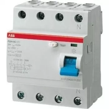 ABB F204 A-63/0,03 Noplūdes strāvas aizsardzības slēdzis A-tips 4P (2CSF204101R1630)