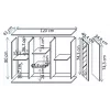 Kumode Cama Meble SOHO 120×41×80 cm — smilškrāsas fasādes, melns rāmis