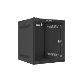 Sienas stiprinājuma skapis LANBERG WF10-2306-10B — 6U, 280×310×336 mm, dziļums 238 mm, melns, 20 kg slodze