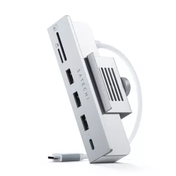 Satechi ST-UCICHS USB-C dokstacija, USB 3.2 Gen 1, SD/MicroSD, sudraba