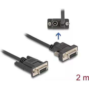 Delock 87838 RS-232 kabelis, D-Sub 9 ligzdas ar barošanu 9. kontaktā (DC 5,5 x 2,1 mm), 2 m