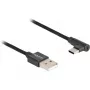 DeLOCK USB 2.0 kabelis, USB A tipa tēviņš uz USB C tipa tēviņu (leņķa), 3 m, melns