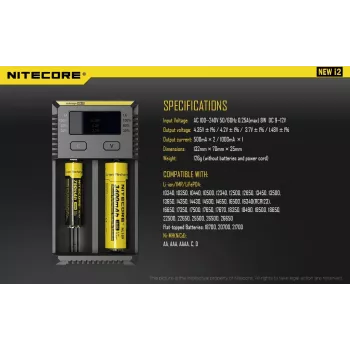 Nitecore New i2 Intellicharger bateriju lādētājs 2 vietām