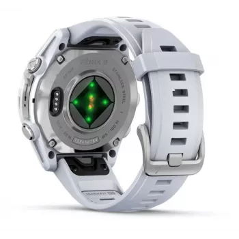 Garmin Fenix 8 3,3 cm (1,3 inch) AMOLED 43 mm Digitāls 416 x 416 pikseļi Skārienekrāns Sudrabs Wi-Fi GPS (satelīts)
